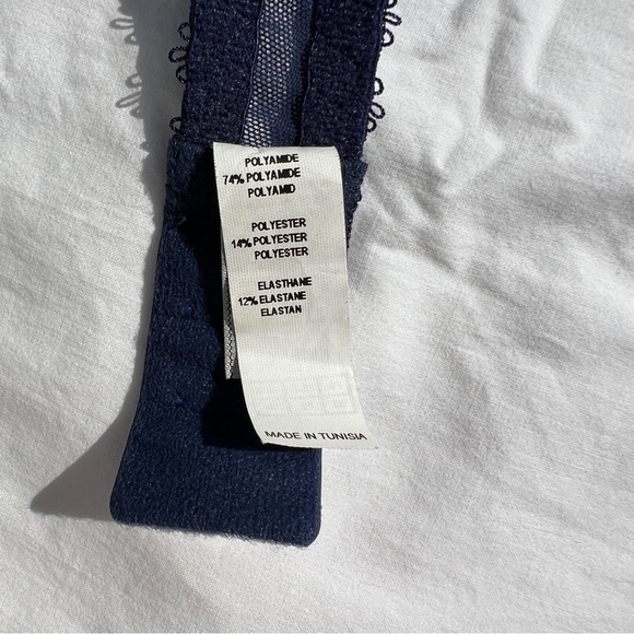 Aubade Embroidered Demi Bra in Blue and Pink, 34C - Picture 12 of 13